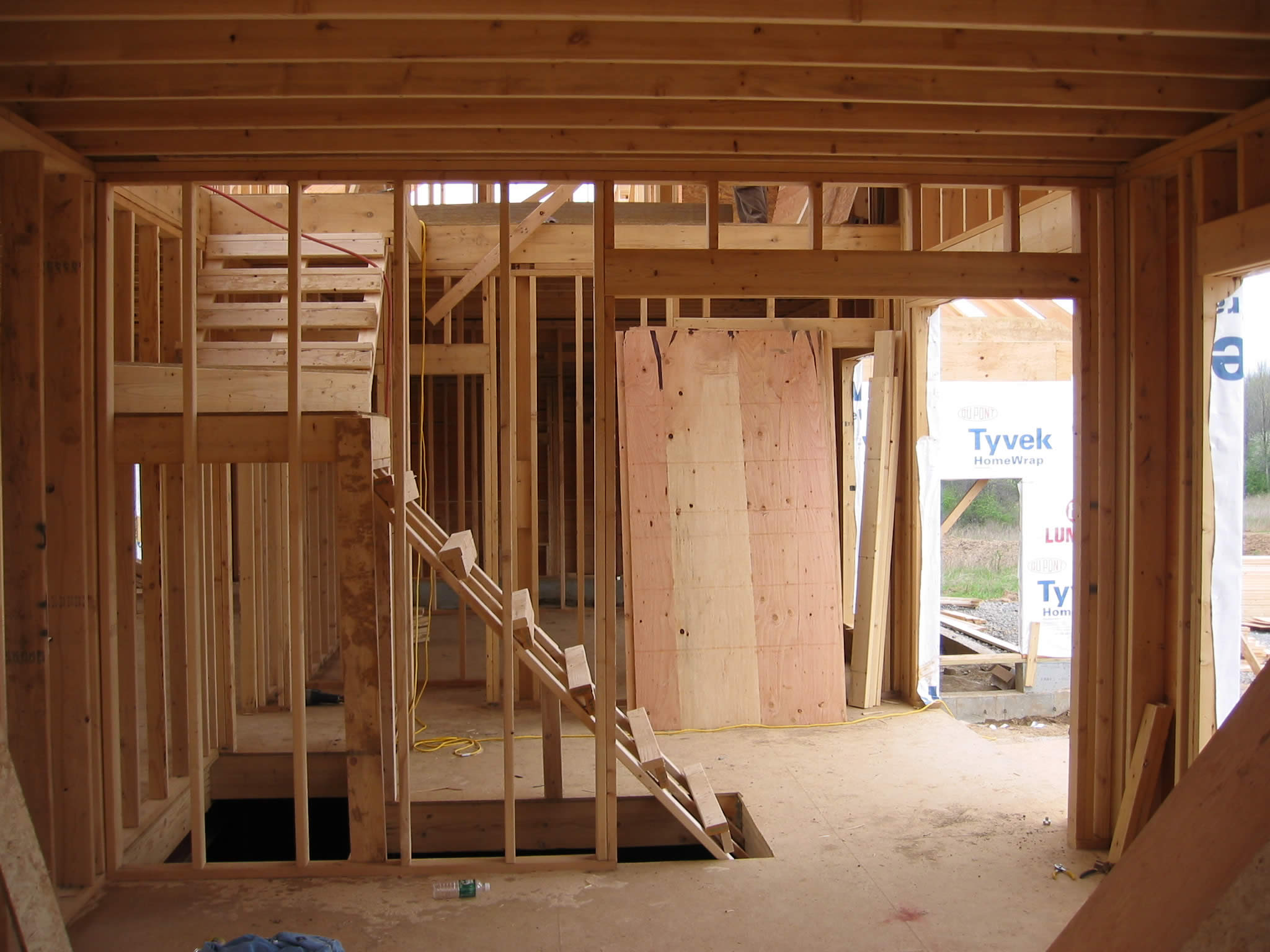 Looking into the new foyer from the living room.